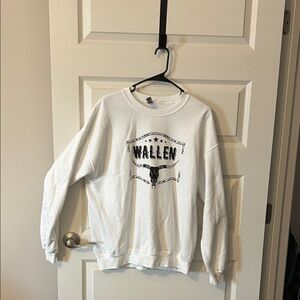 Gildan White Sweatshirt with Black Graphic